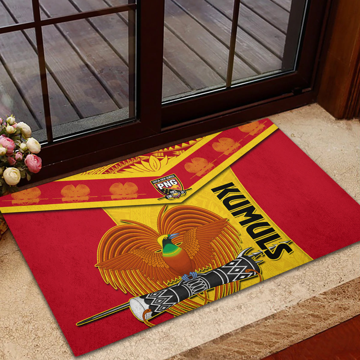 Papua New Guinea Rugby Rubber Doormat 2023 Go Kumuls Pacific Dynamic Style LT14 - Polynesian Pride