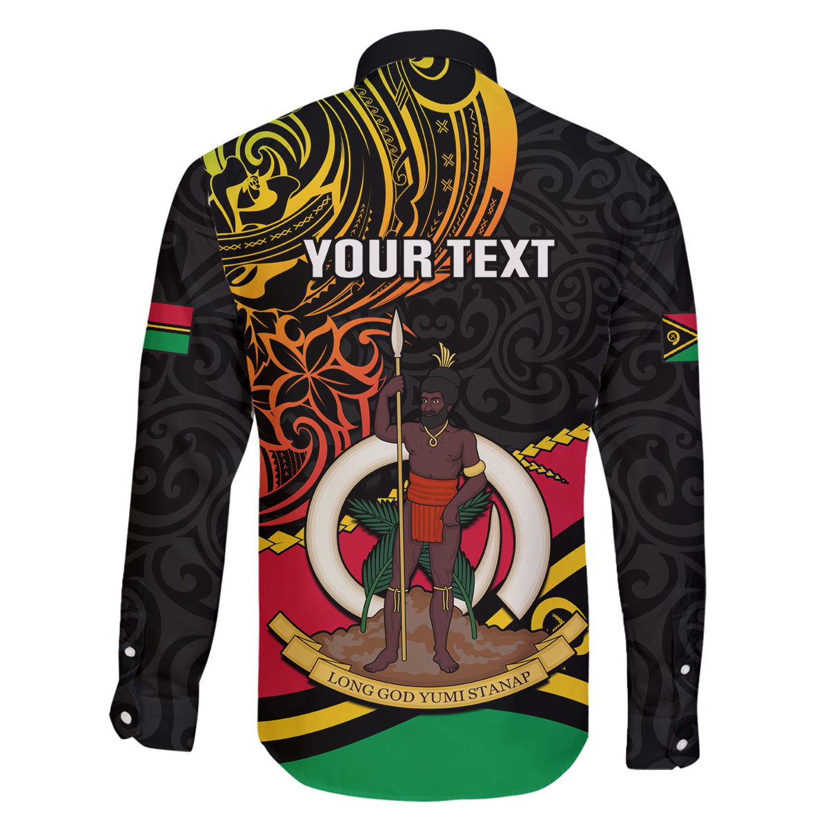 Personalised Vanuatu Unity Day Family Matching Off Shoulder Maxi Dress and Hawaiian Shirt 29 November Coat Of Arms With Flag Style LT14 - Polynesian Pride