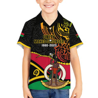 Personalised Vanuatu Unity Day Hawaiian Shirt 29 November Coat Of Arms With Flag Style LT14 - Polynesian Pride