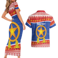 Personalized The Philippines Christmas Couples Matching Short Sleeve Bodycon Dress and Hawaiian Shirt Pilipinas Parol - Maligayang Pasko! LT14 - Polynesian Pride