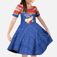 Personalized The Philippines Christmas Family Matching Long Sleeve Bodycon Dress and Hawaiian Shirt Pilipinas Parol - Maligayang Pasko! LT14 Daughter's Dress Blue - Polynesian Pride