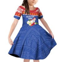 Personalized The Philippines Christmas Family Matching Off Shoulder Short Dress and Hawaiian Shirt Pilipinas Parol - Maligayang Pasko! LT14 Daughter's Dress Blue - Polynesian Pride