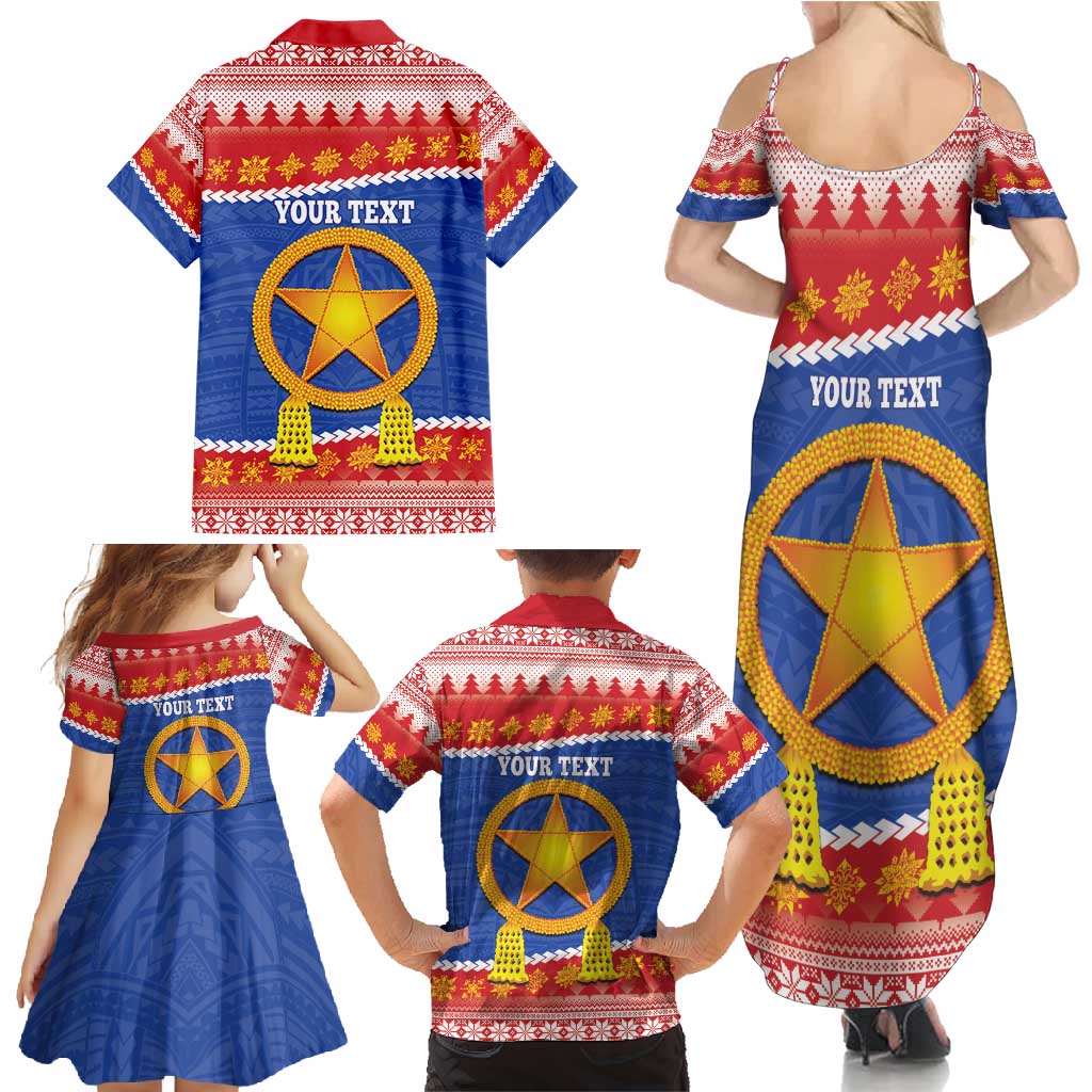 Personalized The Philippines Christmas Family Matching Summer Maxi Dress and Hawaiian Shirt Pilipinas Parol - Maligayang Pasko! LT14 - Polynesian Pride