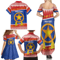 Personalized The Philippines Christmas Family Matching Summer Maxi Dress and Hawaiian Shirt Pilipinas Parol - Maligayang Pasko! LT14 - Polynesian Pride