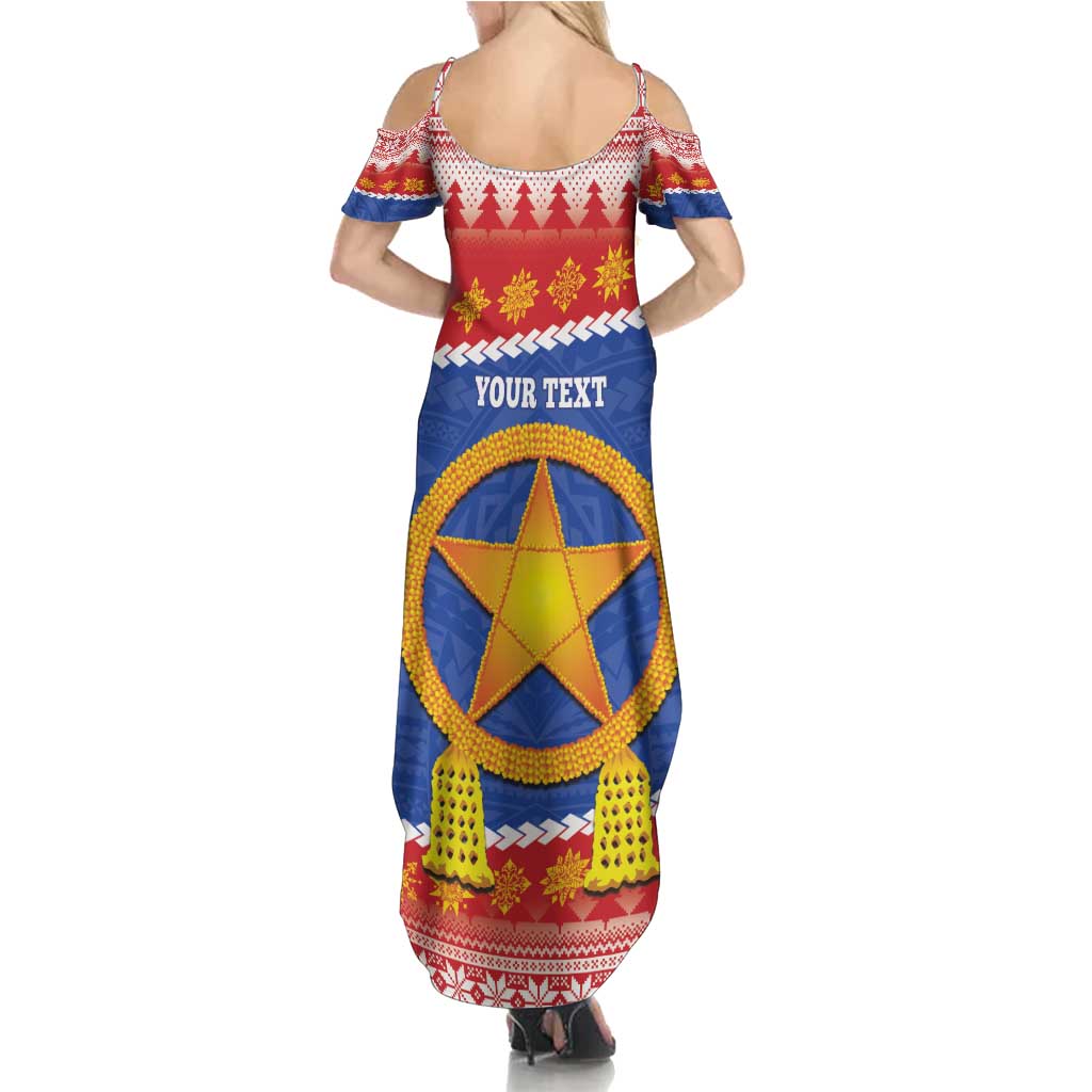 Personalized The Philippines Christmas Family Matching Summer Maxi Dress and Hawaiian Shirt Pilipinas Parol - Maligayang Pasko! LT14 - Polynesian Pride