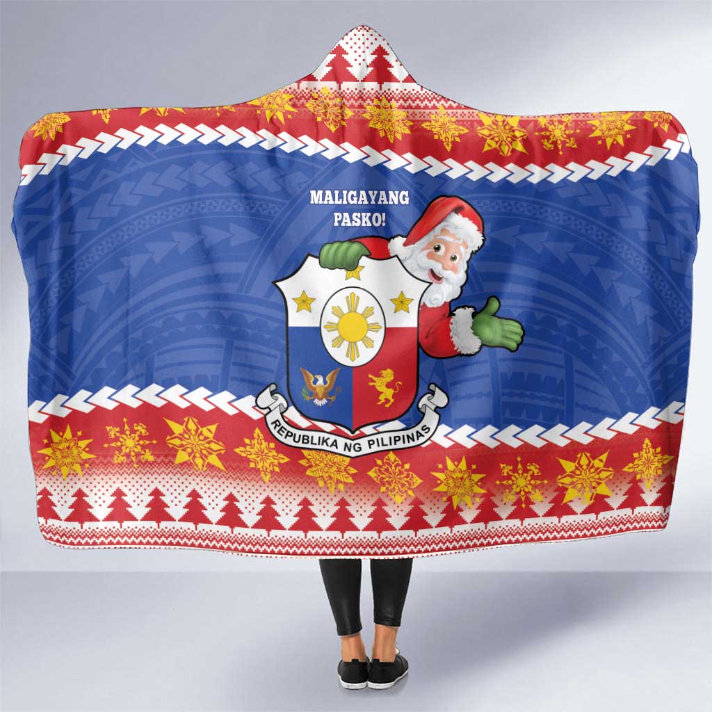 The Philippines Christmas Hooded Blanket Pilipinas Parol - Maligayang Pasko! LT14 One Size Blue - Polynesian Pride