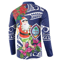 Guam Christmas Button Sweatshirt Poinsettia With Bougainvillea - Felis Pasgua! LT14 - Polynesian Pride