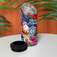 Guam Christmas 4 in 1 Can Cooler Tumbler Poinsettia With Bougainvillea - Felis Pasgua! LT14 - Polynesian Pride