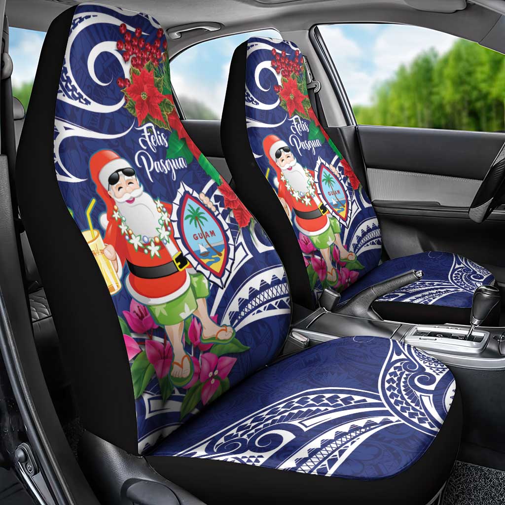 Guam Christmas Car Seat Cover Poinsettia With Bougainvillea - Felis Pasgua! LT14 - Polynesian Pride