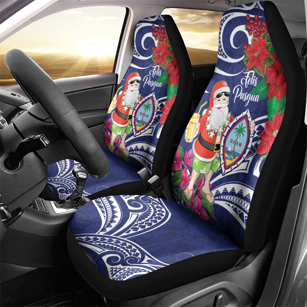 Guam Christmas Car Seat Cover Poinsettia With Bougainvillea - Felis Pasgua! LT14 - Polynesian Pride