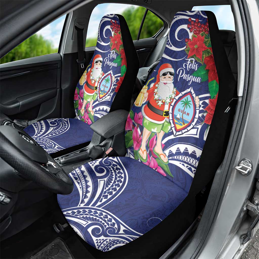Guam Christmas Car Seat Cover Poinsettia With Bougainvillea - Felis Pasgua! LT14 - Polynesian Pride