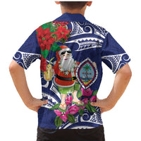 Guam Christmas Family Matching Mermaid Dress and Hawaiian Shirt Poinsettia With Bougainvillea - Felis Pasgua! LT14 - Polynesian Pride