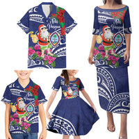 Guam Christmas Family Matching Puletasi and Hawaiian Shirt Poinsettia With Bougainvillea - Felis Pasgua! LT14 - Polynesian Pride