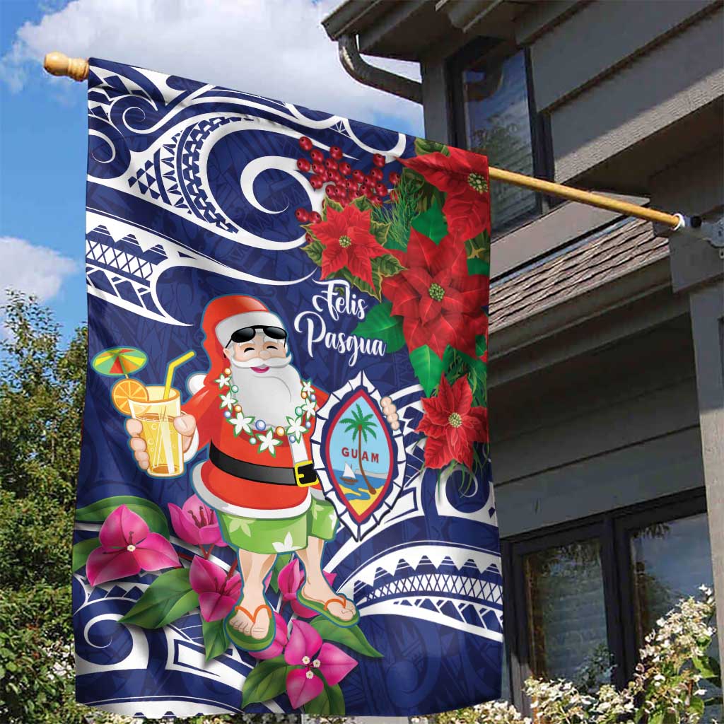 Guam Christmas Garden Flag Poinsettia With Bougainvillea - Felis Pasgua! LT14 - Polynesian Pride