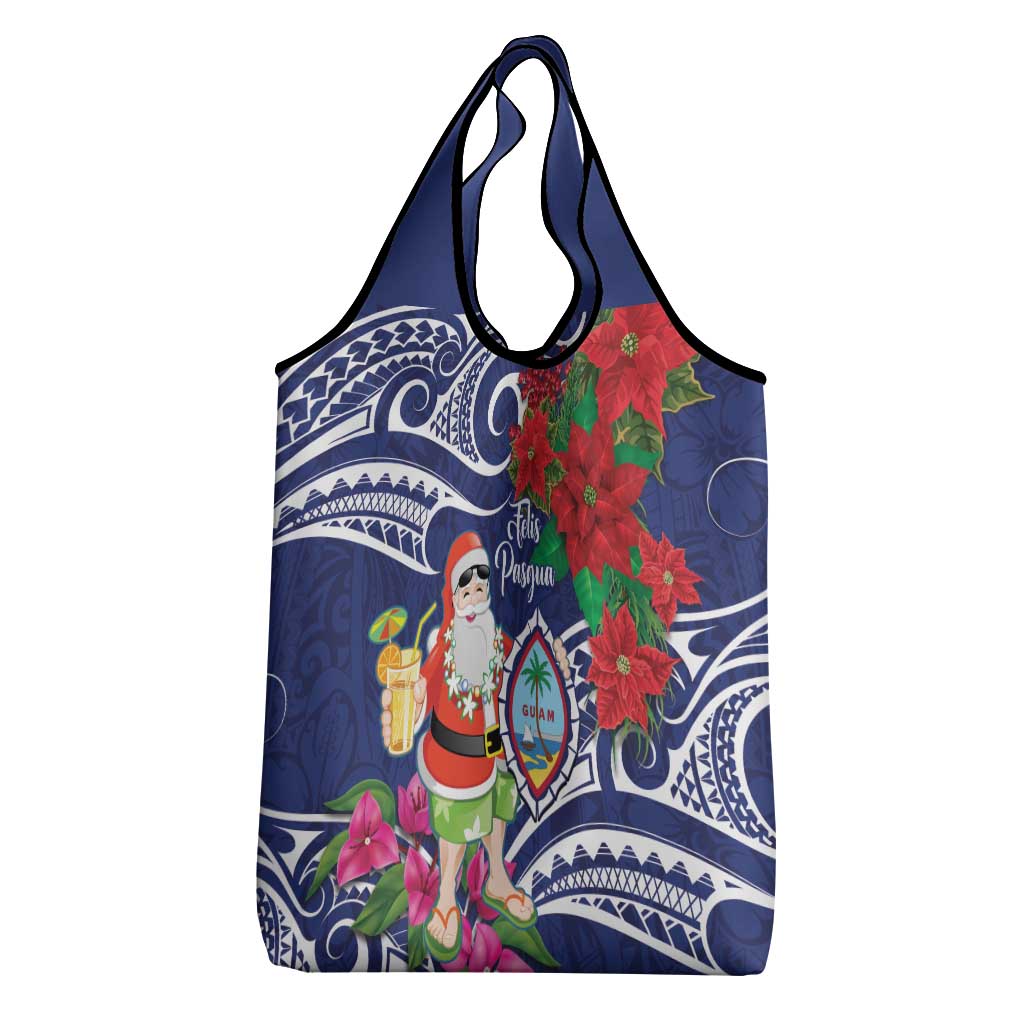 Guam Christmas Grocery Bag Poinsettia With Bougainvillea - Felis Pasgua! LT14 - Polynesian Pride