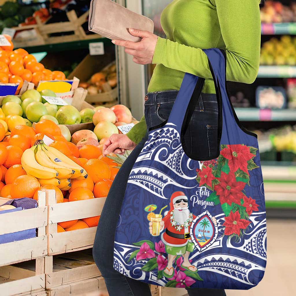 Guam Christmas Grocery Bag Poinsettia With Bougainvillea - Felis Pasgua! LT14 - Polynesian Pride