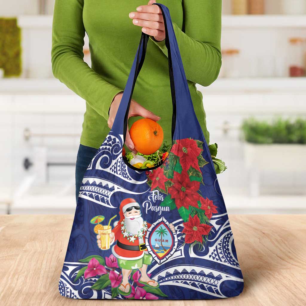 Guam Christmas Grocery Bag Poinsettia With Bougainvillea - Felis Pasgua! LT14 - Polynesian Pride