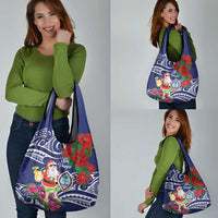 Guam Christmas Grocery Bag Poinsettia With Bougainvillea - Felis Pasgua! LT14 - Polynesian Pride