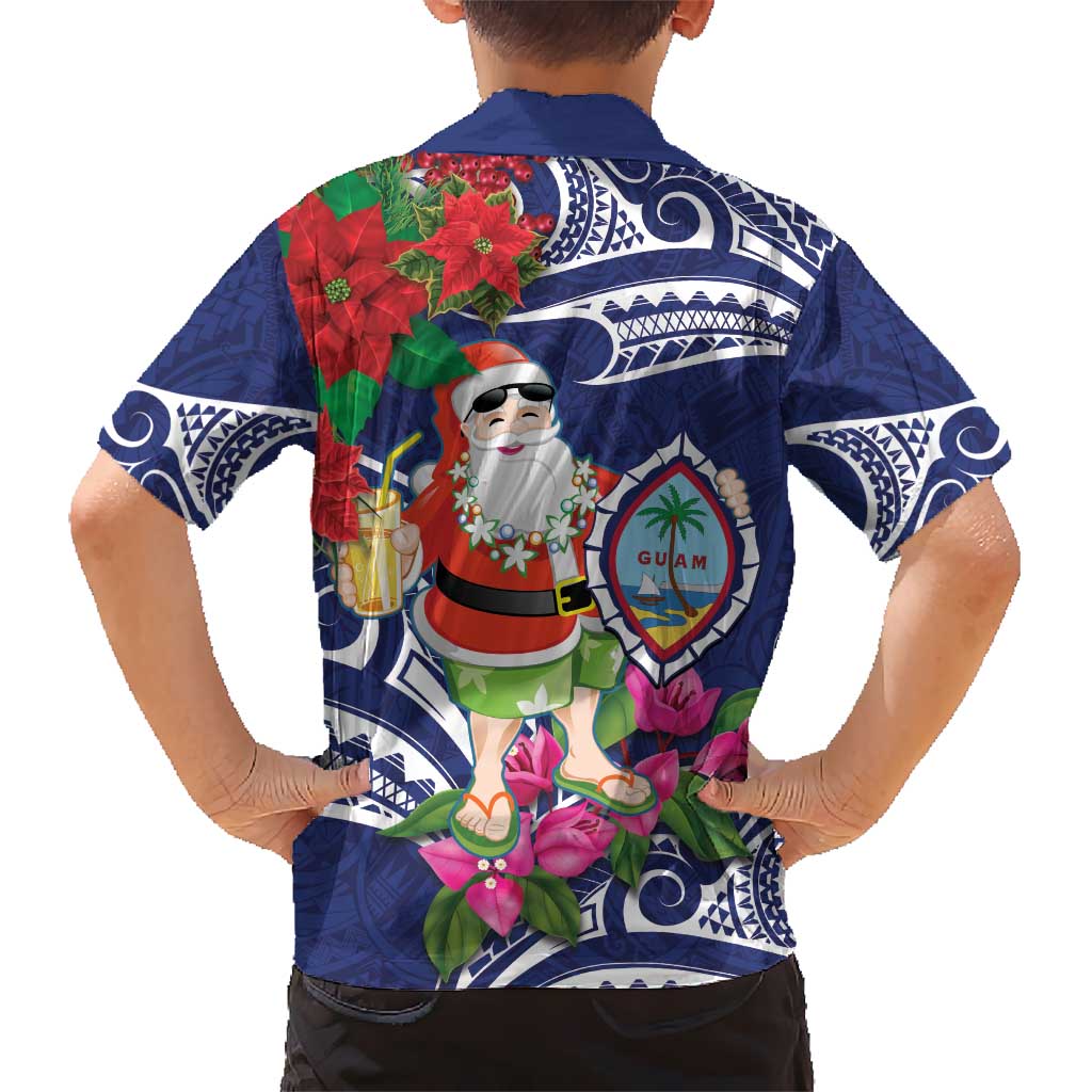 Guam Christmas Hawaiian Shirt Poinsettia With Bougainvillea - Felis Pasgua! LT14 - Polynesian Pride
