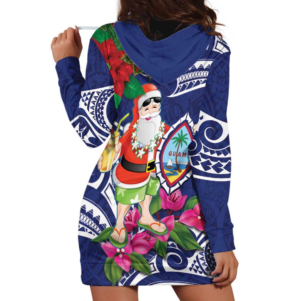 Guam Christmas Hoodie Dress Poinsettia With Bougainvillea - Felis Pasgua! LT14 - Polynesian Pride