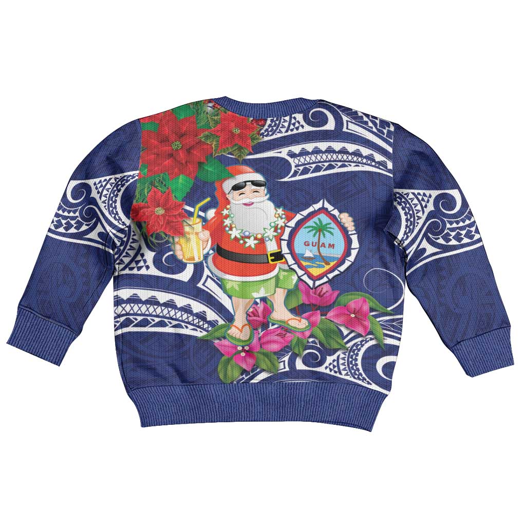 Guam Christmas Kid Ugly Christmas Sweater Poinsettia With Bougainvillea - Felis Pasgua! LT14 - Polynesian Pride