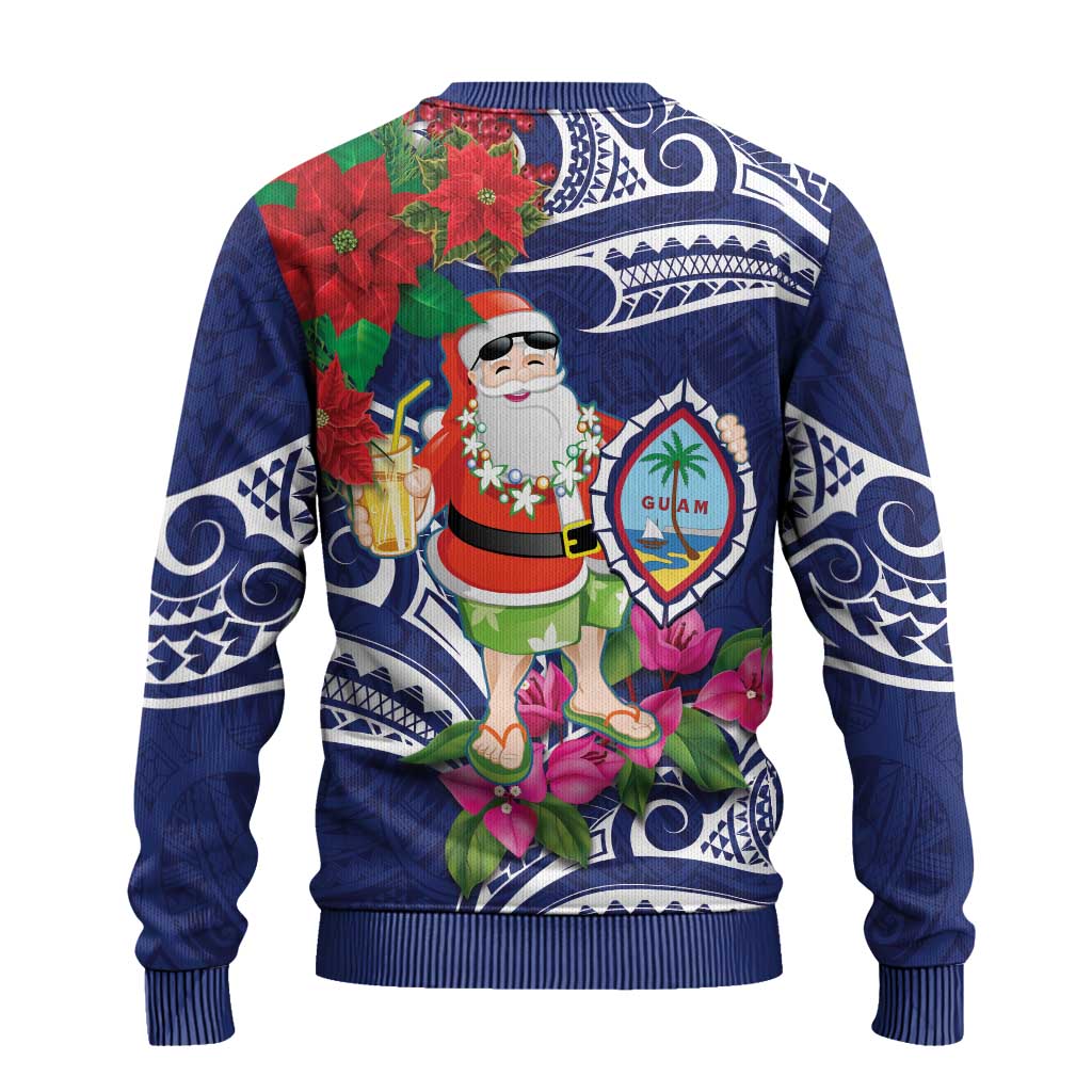 Guam Christmas Ugly Christmas Sweater Poinsettia With Bougainvillea - Felis Pasgua! LT14 - Polynesian Pride