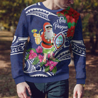 Guam Christmas Ugly Christmas Sweater Poinsettia With Bougainvillea - Felis Pasgua! LT14 - Polynesian Pride