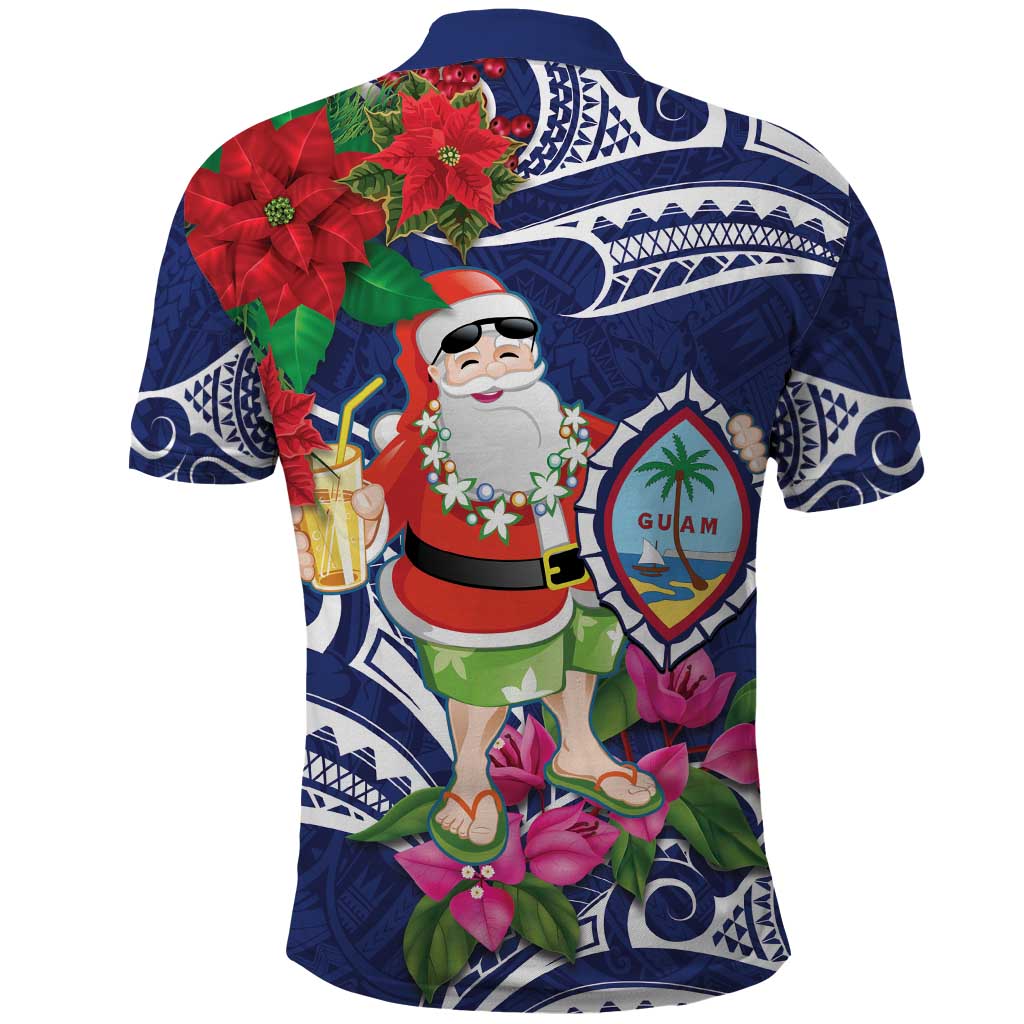Guam Christmas Polo Shirt Poinsettia With Bougainvillea - Felis Pasgua! LT14 - Polynesian Pride