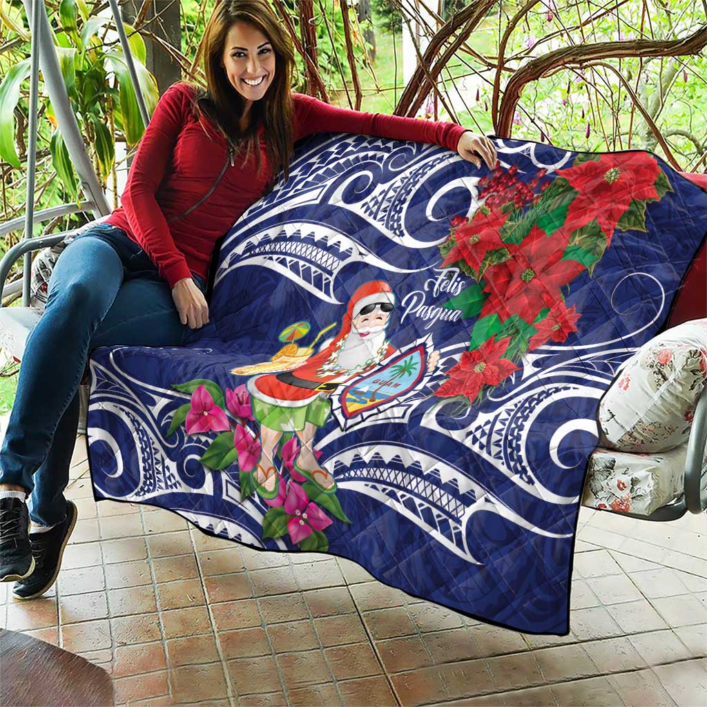 Guam Christmas Quilt Poinsettia With Bougainvillea - Felis Pasgua! LT14 - Polynesian Pride