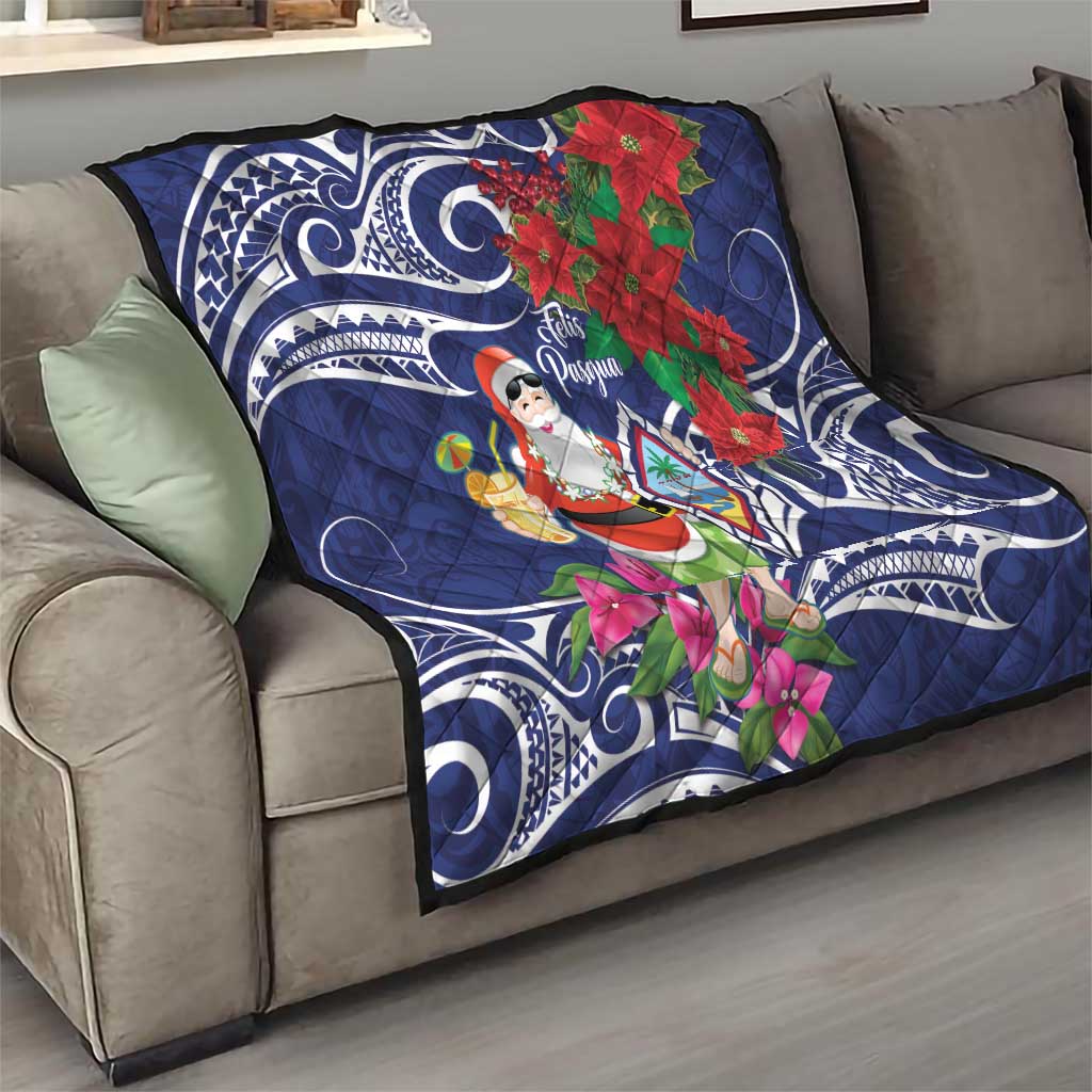 Guam Christmas Quilt Poinsettia With Bougainvillea - Felis Pasgua! LT14 - Polynesian Pride