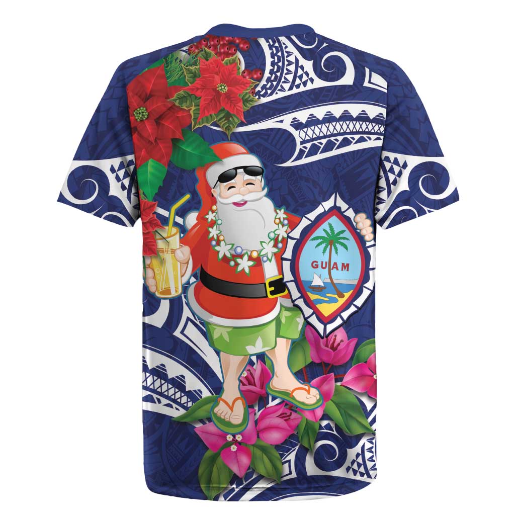 Guam Christmas Rugby Jersey Poinsettia With Bougainvillea - Felis Pasgua! LT14 - Polynesian Pride