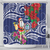Guam Christmas Shower Curtain Poinsettia With Bougainvillea - Felis Pasgua! LT14 - Polynesian Pride