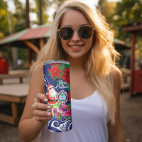 Guam Christmas Skinny Tumbler Poinsettia With Bougainvillea - Felis Pasgua! LT14 - Polynesian Pride