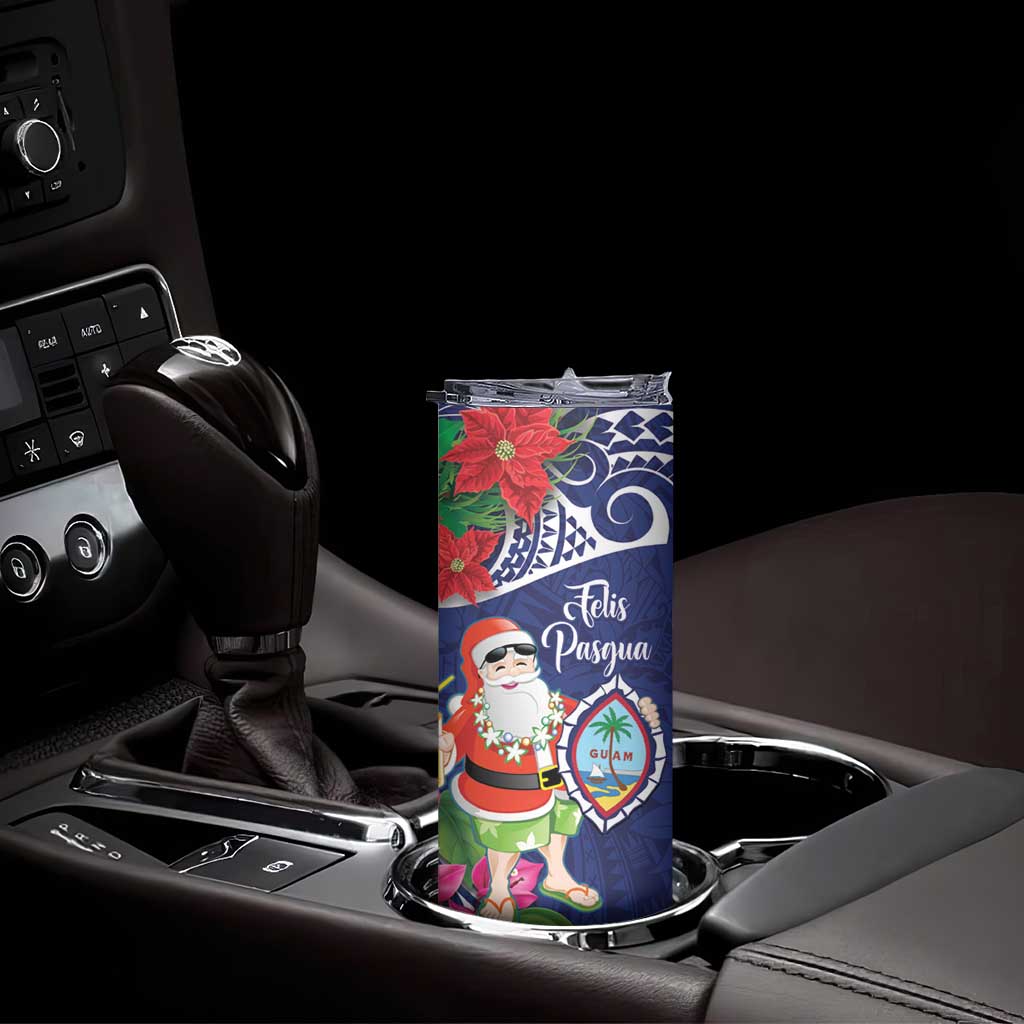 Guam Christmas Skinny Tumbler Poinsettia With Bougainvillea - Felis Pasgua! LT14 - Polynesian Pride