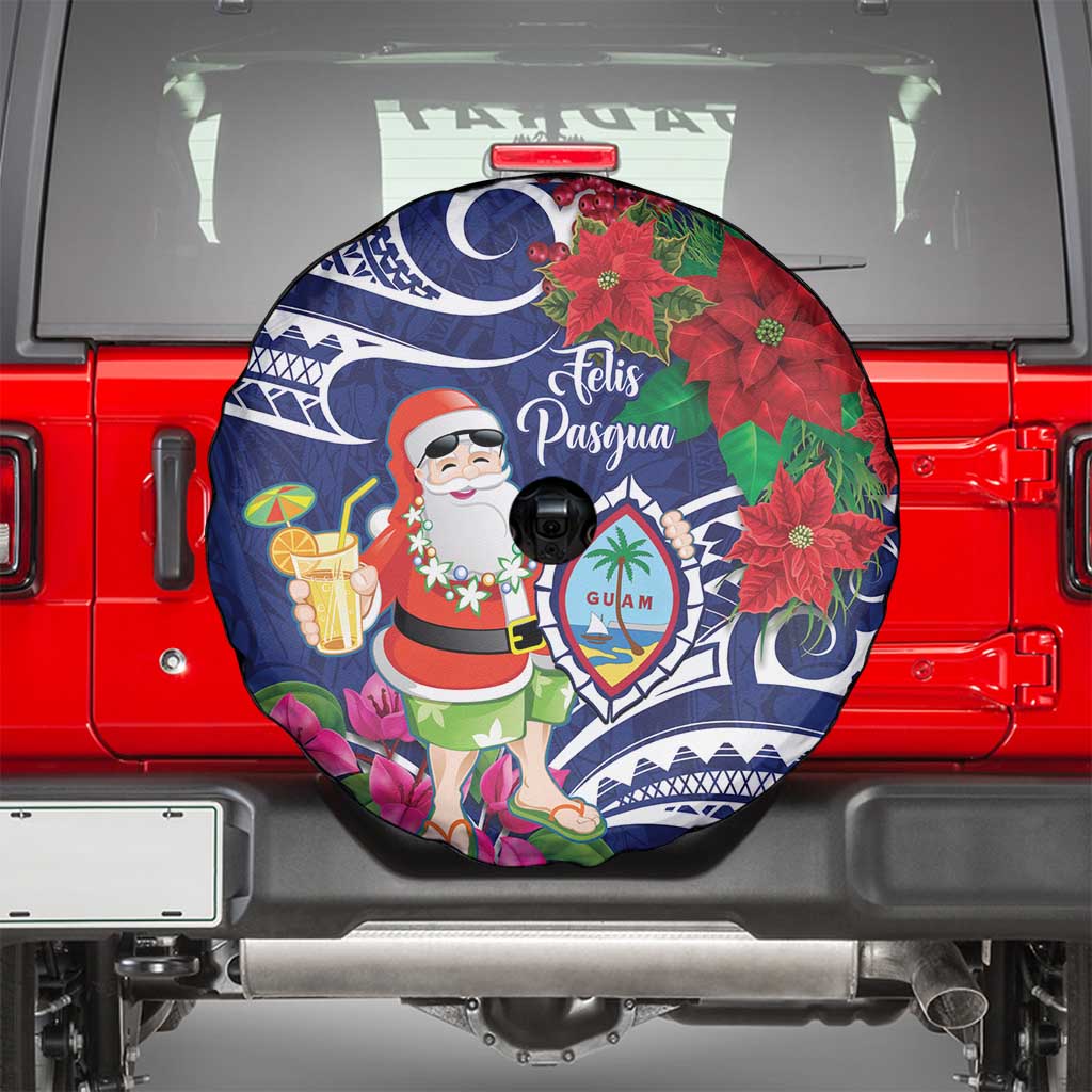 Guam Christmas Spare Tire Cover Poinsettia With Bougainvillea - Felis Pasgua! LT14 - Polynesian Pride