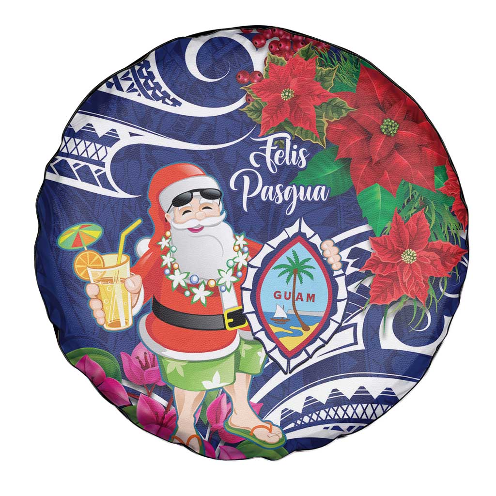 Guam Christmas Spare Tire Cover Poinsettia With Bougainvillea - Felis Pasgua! LT14 - Polynesian Pride