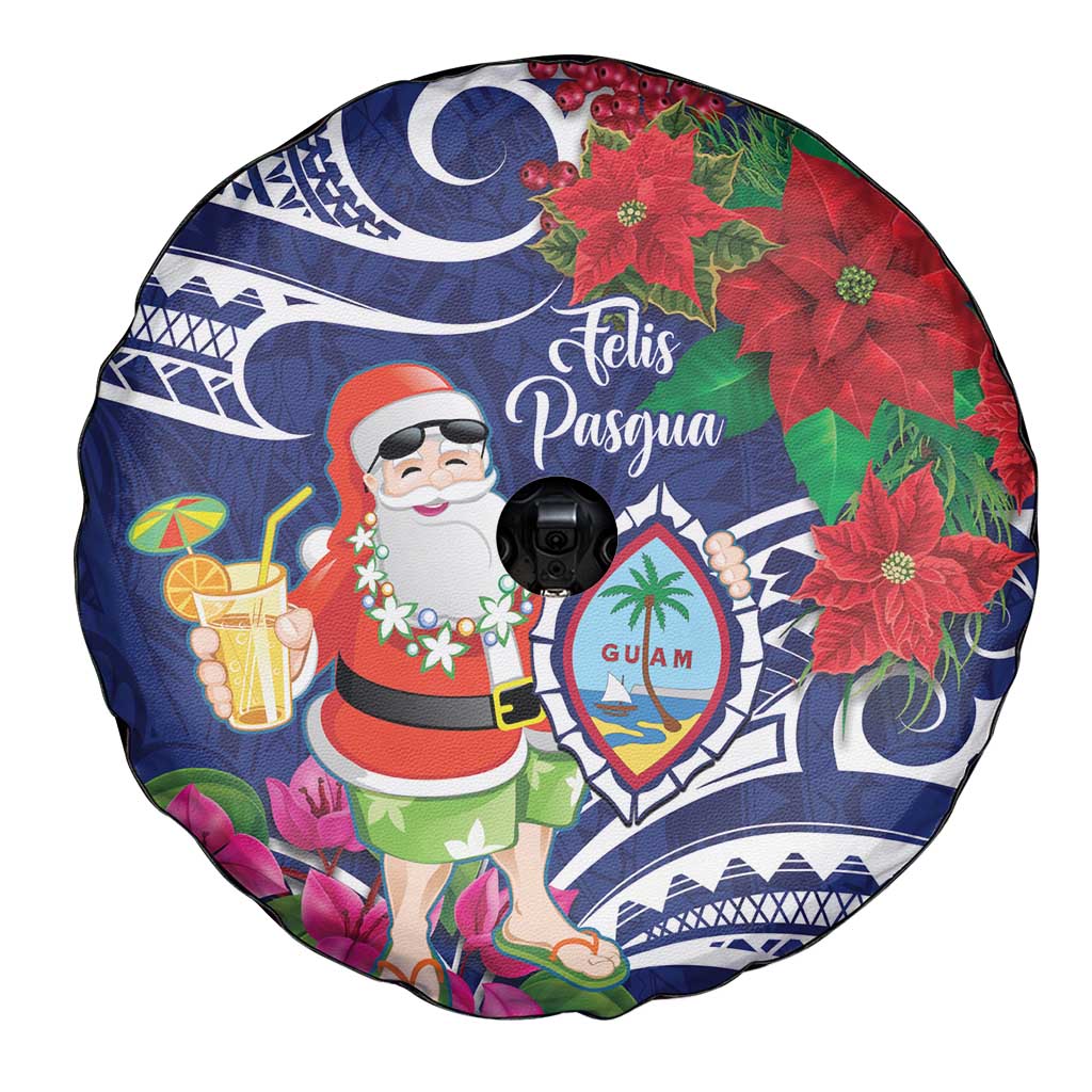 Guam Christmas Spare Tire Cover Poinsettia With Bougainvillea - Felis Pasgua! LT14 - Polynesian Pride