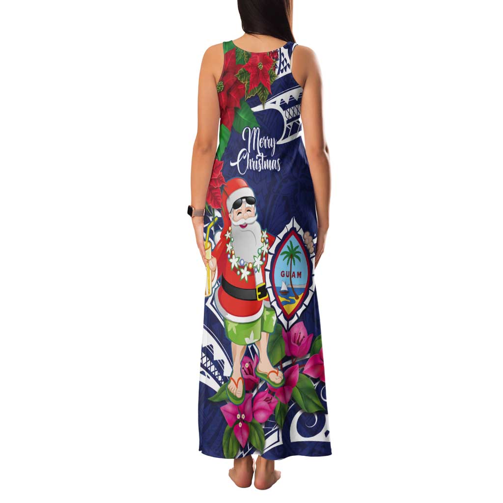 Guam Christmas Tank Maxi Dress Poinsettia With Bougainvillea - Felis Pasgua! LT14 - Polynesian Pride