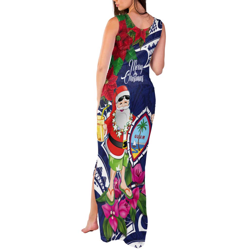 Guam Christmas Tank Maxi Dress Poinsettia With Bougainvillea - Felis Pasgua! LT14 - Polynesian Pride