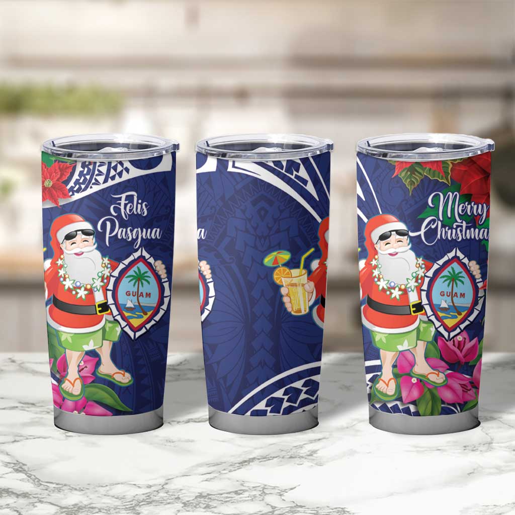 Guam Christmas Tumbler Cup Poinsettia With Bougainvillea - Felis Pasgua! LT14 - Polynesian Pride