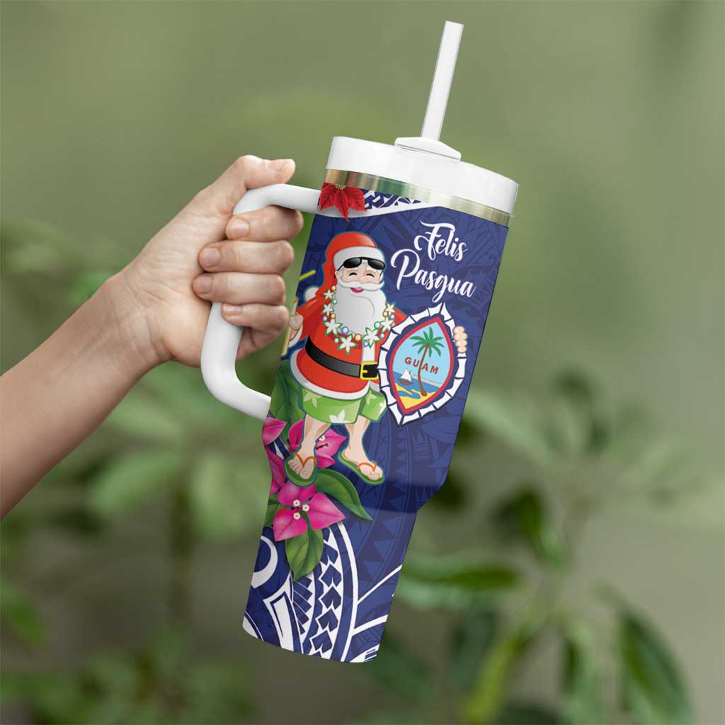 Guam Christmas Tumbler With Handle Poinsettia With Bougainvillea - Felis Pasgua! LT14 - Polynesian Pride