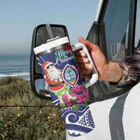 Guam Christmas Tumbler With Handle Poinsettia With Bougainvillea - Felis Pasgua! LT14 - Polynesian Pride