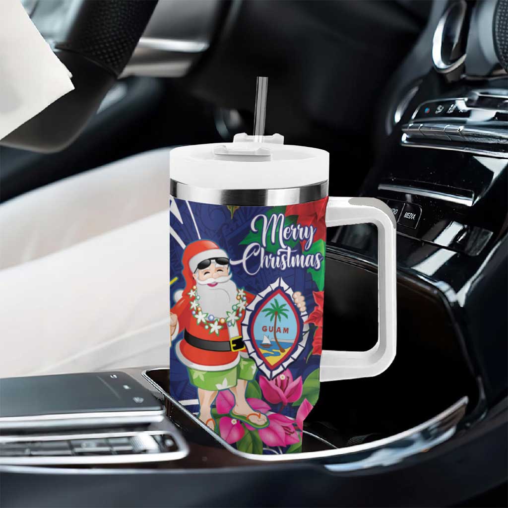 Guam Christmas Tumbler With Handle Poinsettia With Bougainvillea - Felis Pasgua! LT14 - Polynesian Pride