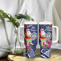 Guam Christmas Tumbler With Handle Poinsettia With Bougainvillea - Felis Pasgua! LT14 - Polynesian Pride