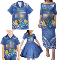 Personalised Hanukkah Jewish Festival Family Matching Puletasi and Hawaiian Shirt It's Lit - Polynesian Pattern LT14 - Polynesian Pride