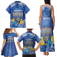Personalised Hanukkah Jewish Festival Family Matching Tank Maxi Dress and Hawaiian Shirt It's Lit - Polynesian Pattern LT14 - Polynesian Pride