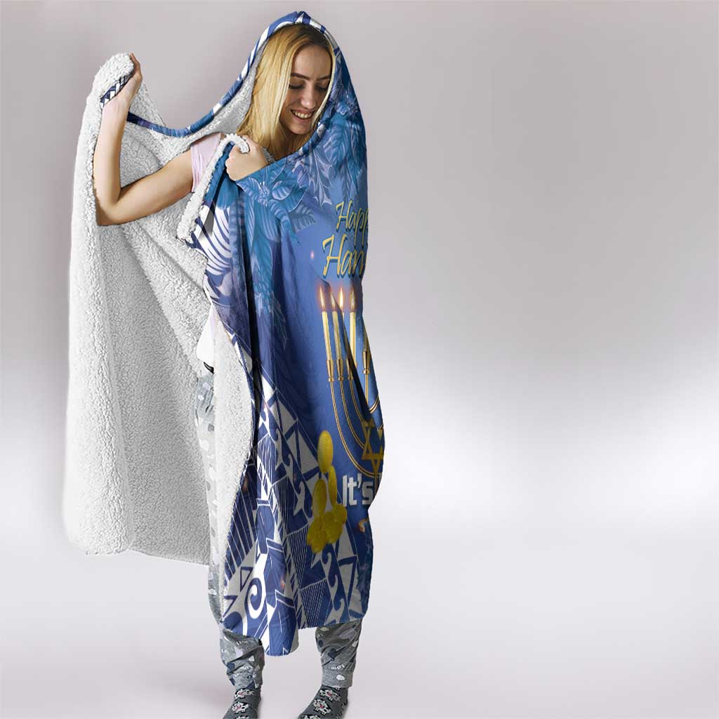 Hanukkah Jewish Festival Hooded Blanket It's Lit - Polynesian Pattern LT14 - Polynesian Pride