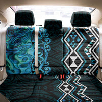 Turquoise Aotearoa Back Car Seat Cover Taniko Motifs With Paua Shell Kowhaiwhai LT14 - Polynesian Pride