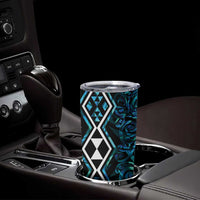 Turquoise Aotearoa Tumbler Cup Taniko Motifs With Paua Shell Kowhaiwhai LT14 - Polynesian Pride