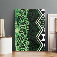 Green Aotearoa Canvas Wall Art Taniko Motifs With Paua Shell Kowhaiwhai LT14 - Polynesian Pride